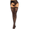 LEG AVENUE - LACE THIGH HIGHS & GARTERBELT BLACK - Afbeelding 4