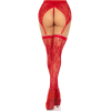 LEG AVENUE - LACE THIGH HIGHS & GARTERBELT RED - Afbeelding 2