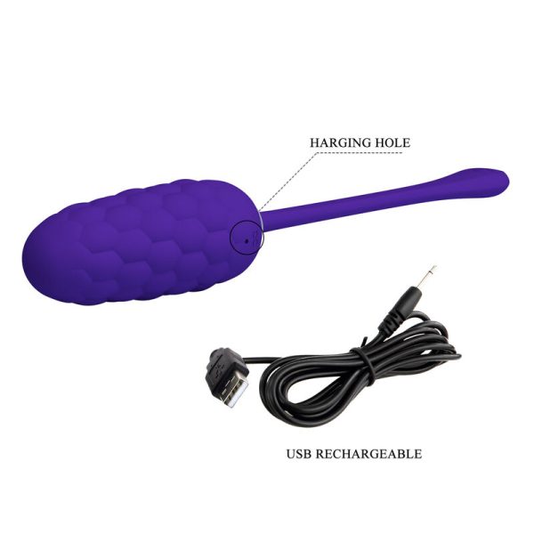 PRETTY LOVE - VIBRATING EGG WITH PURPLE RECHARGEABLE MARINE TEXTURE - Afbeelding 8