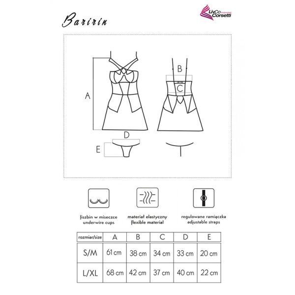 LIVCO CORSETTI FASHION - BARIRIN LC 90633 SHIRT + PANTY BLACK - Afbeelding 7