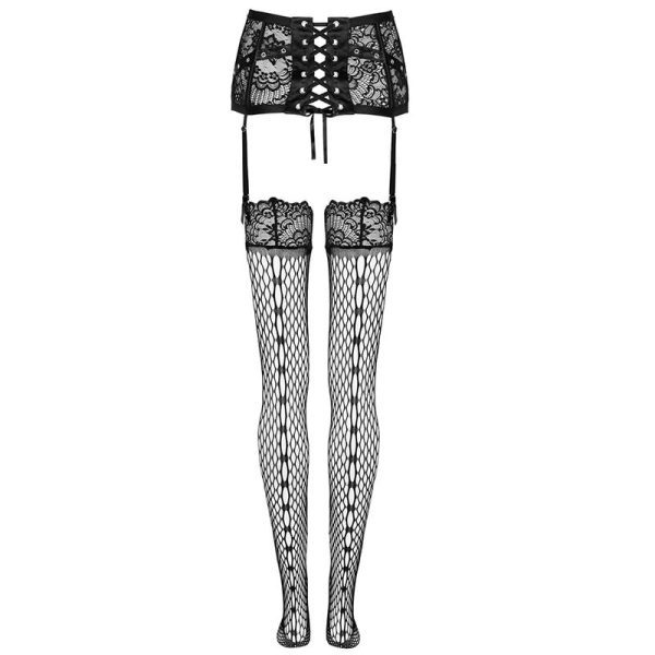 LIVCO CORSETTI FASHION - GARTER BELT + STOCKINGS BLACK L/XL - Afbeelding 5