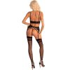 LIVCO CORSETTI FASHION - MORIDAM LC 90552 BRA + GARTER BELT + PANTY NEGRO - Afbeelding 5