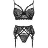 LIVCO CORSETTI FASHION - MORIDAM LC 90552 BRA + GARTER BELT + PANTY NEGRO - Afbeelding 6