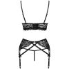 LIVCO CORSETTI FASHION - MORIDAM LC 90552 BRA + GARTER BELT + PANTY NEGRO - Afbeelding 7