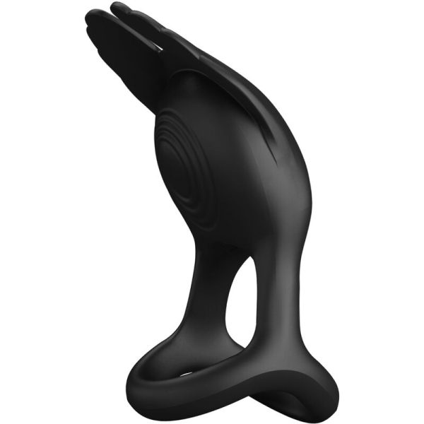 PRETTY LOVE - SILAS VIBRANT PENIS RING 7 VIBRATIONS BLACK SILICONE - Afbeelding 2