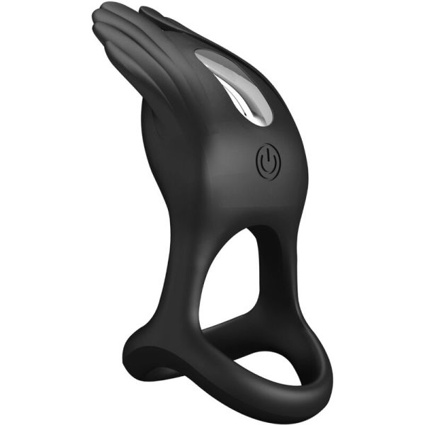 PRETTY LOVE - SILAS VIBRANT PENIS RING 7 VIBRATIONS BLACK SILICONE - Afbeelding 3