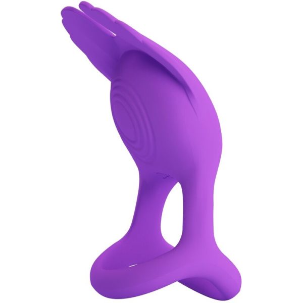 PRETTY LOVE - SILAS VIBRANT PENIS RING 7 VIBRATIONS PURPLE SILICONE - Afbeelding 2