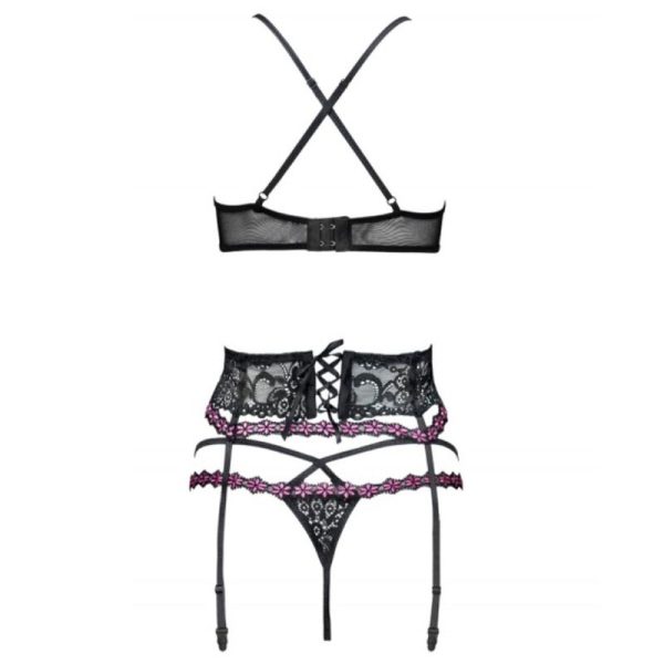 LIVCO CORSETTI FASHION - SNEHANA LC 90443 BRA + GARTER BELT + PANTY BLACK - Afbeelding 4