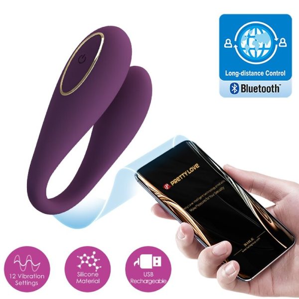 PRETTY LOVE - AUGUST REMOTE GLOBAL DOUBLE PLEASURE VIBRATOR - Afbeelding 4