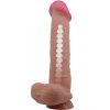 PRETTY LOVE - SLIDING SKIN SERIES REALISTIC DILDO WITH SLIDING SKIN SUCTION CUP BROWN 26 CM - Afbeelding 5