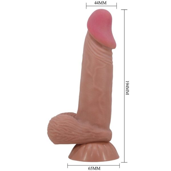PRETTY LOVE - SLIDING SKIN SERIES REALISTIC DILDO WITH SLIDING BROWN SKIN SUCTION CUP 19.4 CM - Afbeelding 6