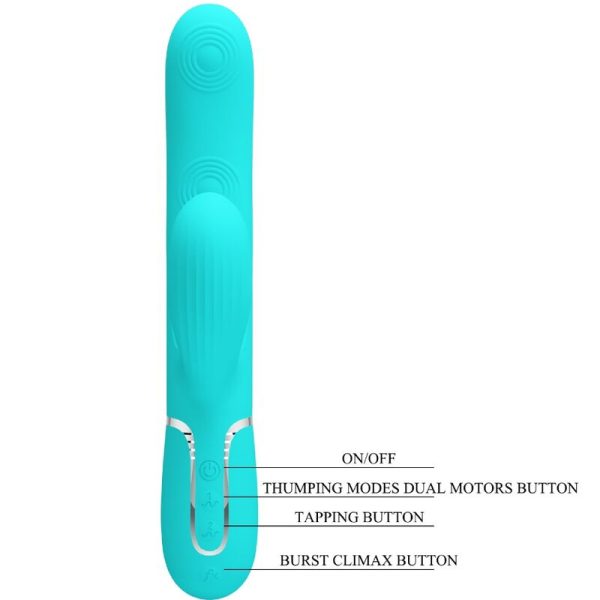 PRETTY LOVE - PERLITA MULTIFUNCTION 3 IN 1 G-SPOT VIBRATOR AQUA GREEN - Afbeelding 8