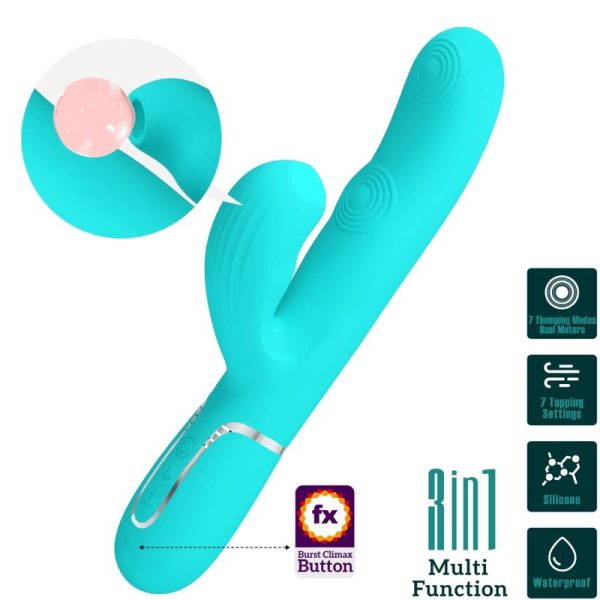 PRETTY LOVE - PERLITA MULTIFUNCTION 3 IN 1 G-SPOT VIBRATOR AQUA GREEN - Afbeelding 10