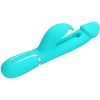 PRETTY LOVE - KAMPAS RABBIT 3 IN 1 MULTIFUNCTION VIBRATOR WITH TONGUE AQUA GREEN - Afbeelding 3