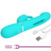 PRETTY LOVE - KAMPAS RABBIT 3 IN 1 MULTIFUNCTION VIBRATOR WITH TONGUE AQUA GREEN - Afbeelding 9