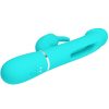 PRETTY LOVE - KAMPAS RABBIT 3 IN 1 MULTIFUNCTION VIBRATOR WITH TONGUE AQUA GREEN - Afbeelding 4