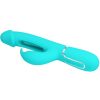 PRETTY LOVE - KAMPAS RABBIT 3 IN 1 MULTIFUNCTION VIBRATOR WITH TONGUE AQUA GREEN - Afbeelding 5