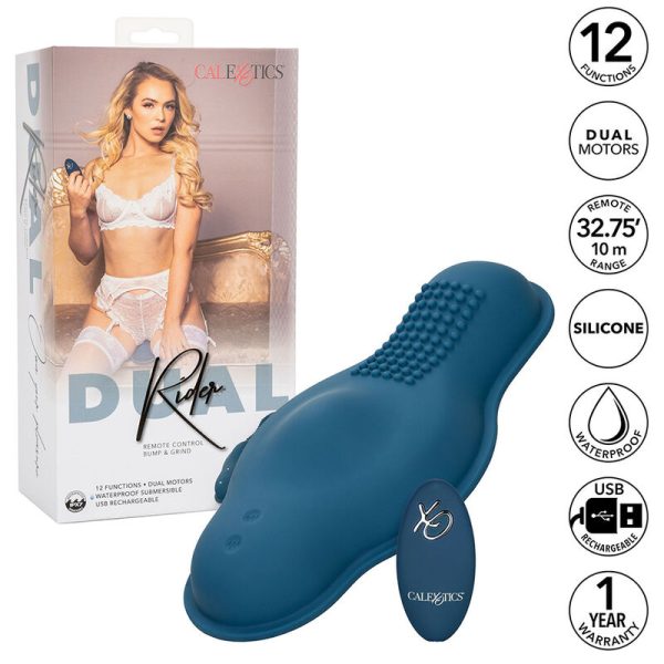 CALEXOTICS - RIDER MASSAGER DOUBLE MOTOR REMOTE CONTROL BLUE - Afbeelding 2