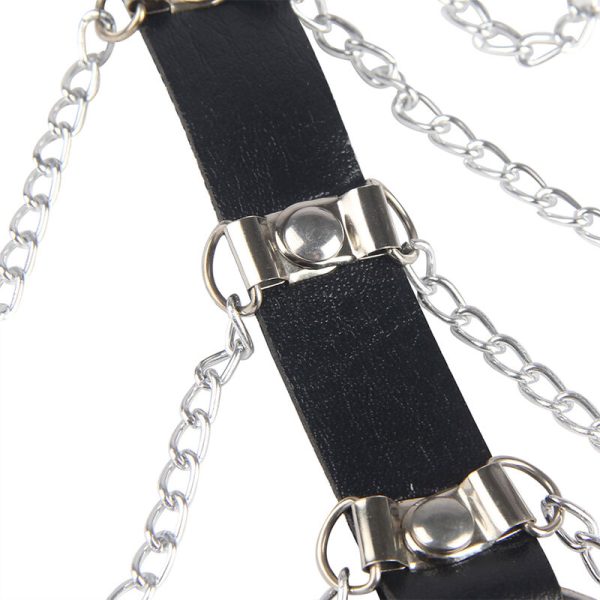 SUBBLIME - CHEST HARNESS LEATHER CHAINS BLACK ONE SIZE - Afbeelding 6