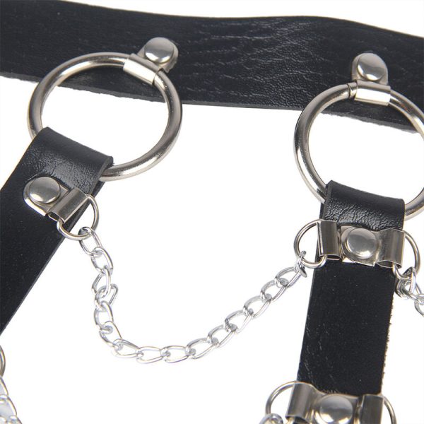 SUBBLIME - CHEST HARNESS LEATHER CHAINS BLACK ONE SIZE - Afbeelding 5