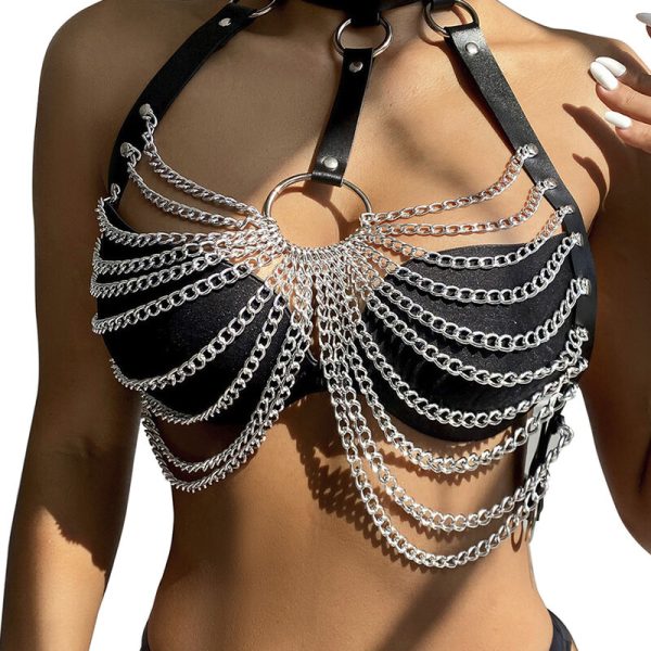 SUBBLIME - CHEST HARNESS WITH BIG RING CHAINS ONE SIZE - Afbeelding 2