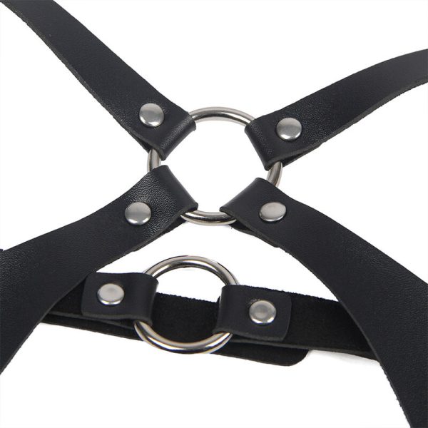 SUBBLIME - FULL BODY HARNESS WITH LEATHER BUCKLES BLACK ONE SIZE - Afbeelding 5