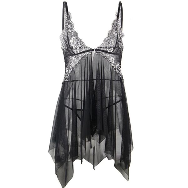 SUBBLIME - BABYDOLL FABRIC TULLE CHEST LACE S/M - Afbeelding 5