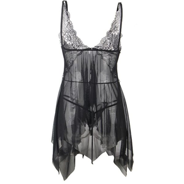 SUBBLIME - BABYDOLL FABRIC TULLE CHEST LACE S/M - Afbeelding 6