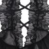 SUBBLIME - TEDDY HALTER NECK BARE BACK LACE BLACK S/M - Afbeelding 7