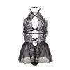 SUBBLIME - TEDDY HALTER NECK BARE BACK LACE BLACK L/XL - Afbeelding 5