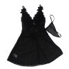 SUBBLIME - BABYDOLL TULLE FABRIC WITH LACE AND FLOWER DETAIL BLACK S/M - Afbeelding 3