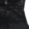 SUBBLIME - BABYDOLL TULLE FABRIC WITH LACE AND FLOWER DETAIL BLACK S/M - Afbeelding 8