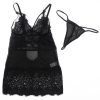 SUBBLIME - BABYDOLL WITH ADJUSTABLE LACE STRAPS BLACK L/XL - Afbeelding 6
