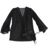 SUBBLIME - TRANSPARENT FABRIC ROBE WITH LACE DETAIL BLACK S/M - Afbeelding 5