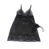 SUBBLIME - BABYDOLL WITH FLORAL PRINT CHEST BLACK S/M - Afbeelding 5