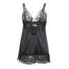 SUBBLIME - BABYDOLL WITH FLORAL PRINT CHEST BLACK S/M - Afbeelding 6