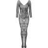 LIVCO CORSETTI FASHION - CELDON BODYSTOCKING CROTCHLESS BLACK ONE SIZE - Afbeelding 4