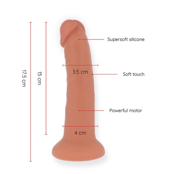 ONINDER - SMALL BOGOTÁ VIBRATOR DILDO 9 SPEEDS NATURAL 17.5 CM -O- 4 CM - FREE APP - Afbeelding 3