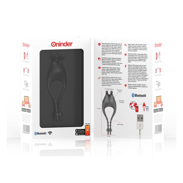 ONINDER - PAMPA RECHARGEABLE ADJUSTABLE VIBRATOR RING WITH CLITORIS STIMULATOR 10 SPEED - FREE APP - Afbeelding 9