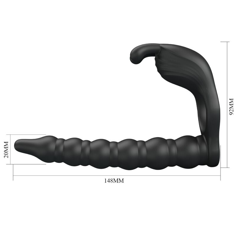 PRETTY LOVE - BLACKNEY PENIS RING WITH BLACK VIBRATOR PLUG - Afbeelding 5