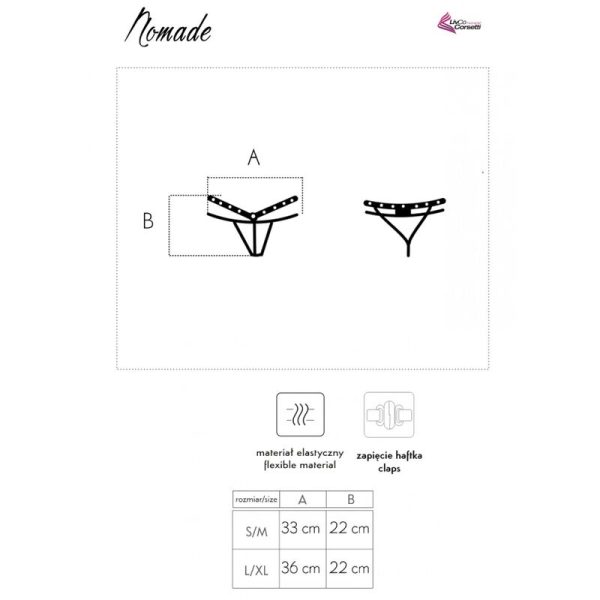 LIVCO CORSETTI FASHION - NOMADE THONG CROTCHLESS BLACK - Afbeelding 7