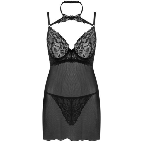 LIVCO CORSETTI FASHION - BINELLA SET BABYDOLL + THONG BLACK - Afbeelding 3