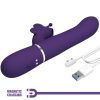 PRETTY LOVE - MULTIFUNCTION RABBIT VIBRATOR 4 IN 1 BUTTERFLY PURPLE - Afbeelding 9