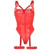 SUBBLIME - TEDDY WITH GARTER STRAP DETAIL CHEST RED S/M - Afbeelding 4