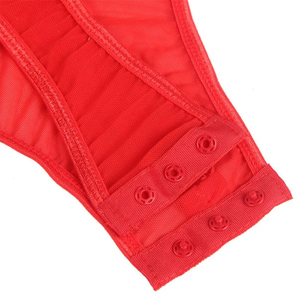 SUBBLIME - TEDDY WITH GARTER STRAP DETAIL CHEST RED S/M - Afbeelding 9