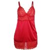 SUBBLIME - SATIN BABYDOLL WITH LACE RED S/M - Afbeelding 4