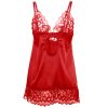 SUBBLIME - SATIN BABYDOLL WITH LACE RED S/M - Afbeelding 5