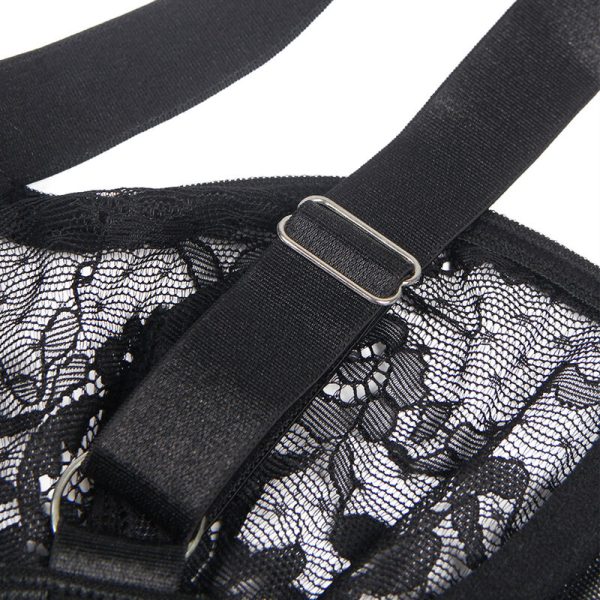 SUBBLIME - TEDDY WITH GARTER WITH LACE DETAIL AND STRIPS BLACK L/XL - Afbeelding 9