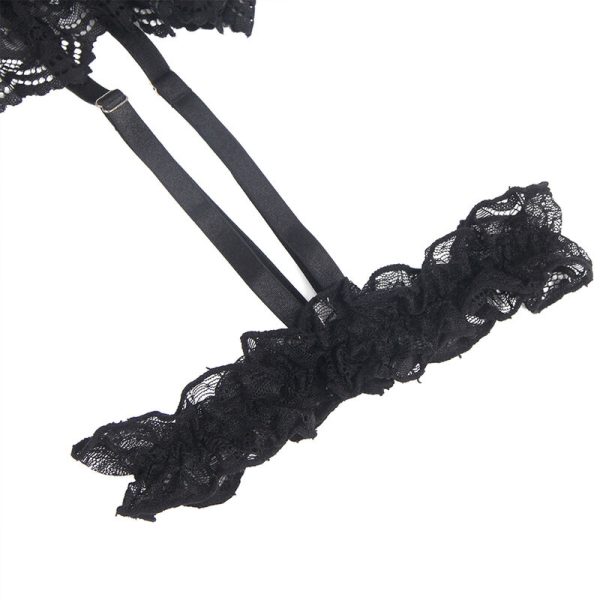 SUBBLIME - TEDDY WITH GARTER WITH LACE DETAIL AND STRIPS BLACK L/XL - Afbeelding 6