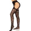LEG AVENUE - LACE GARTER STOCKINGS BLACK - Afbeelding 3